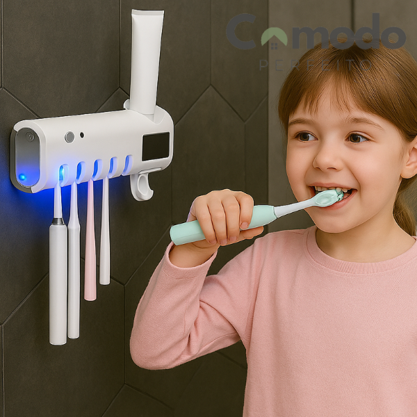 Aplicador de Pasta de Dente Automático com Suporte para Escovas