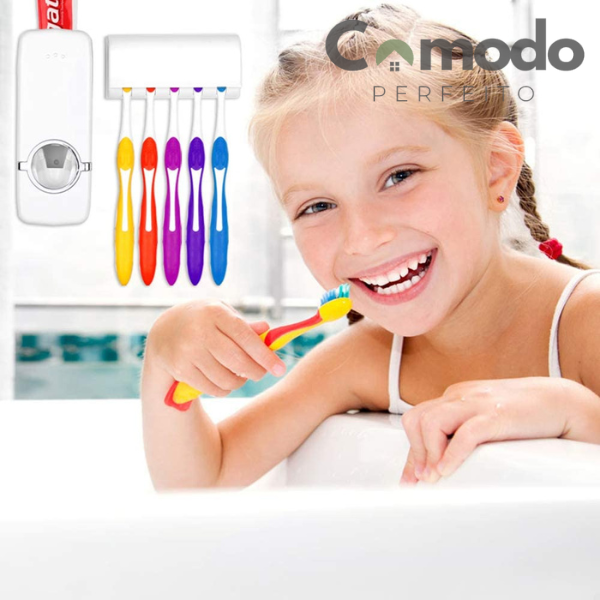 Aplicador de Pasta de Dente Automático com Suporte para Escovas