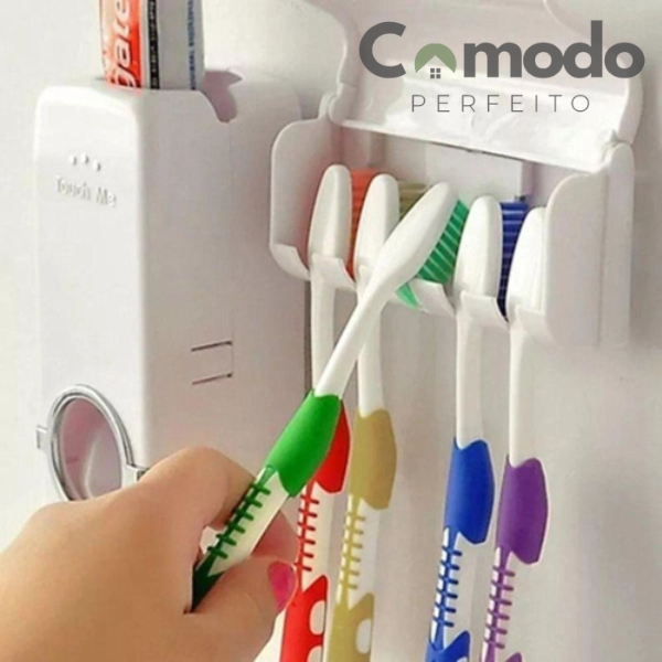 Aplicador de Pasta de Dente Automático com Suporte para Escovas