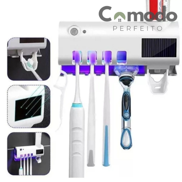 Aplicador de Pasta de Dente Automático com Suporte para Escovas